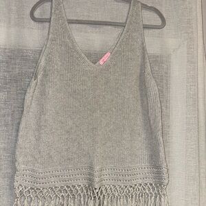 Lilly Pulitzer Dulce Knit Fringed Hem Tank Top